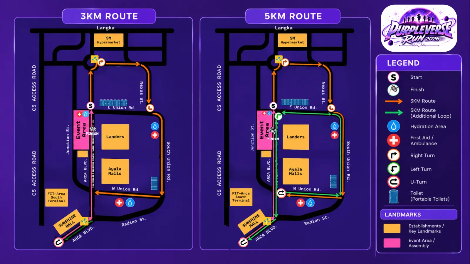 Purpleverse Run 2026 route map